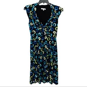 Sandra Darren Stretch Knit Jersey Printed Midi Dress